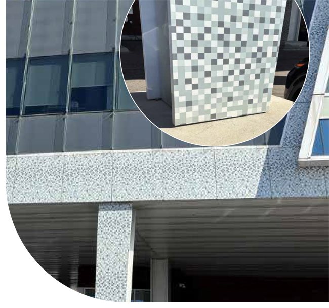 Custom imaging and decorative facade patterns