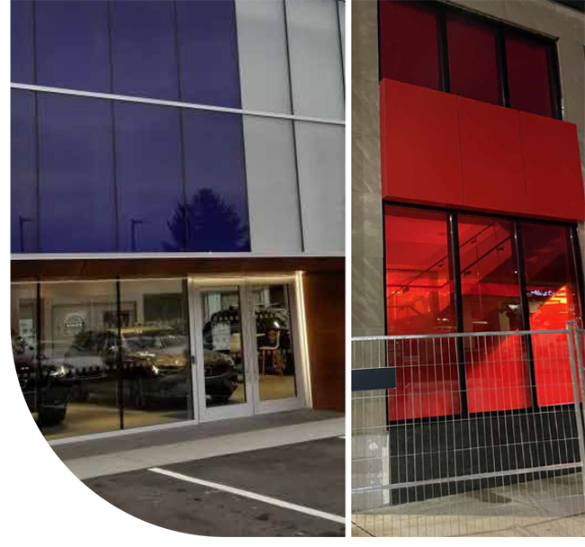 Glass and glazing colour change