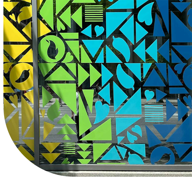 Large-format glazing graphics